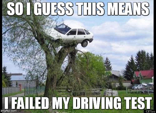 Failed driving test | SO I GUESS THIS MEANS; I FAILED MY DRIVING TEST | image tagged in memes | made w/ Imgflip meme maker