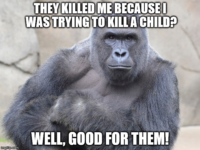 THEY KILLED ME BECAUSE I WAS TRYING TO KILL A CHILD? WELL, GOOD FOR THEM! | image tagged in dead monkey,monkey,trolls,awesome | made w/ Imgflip meme maker