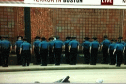 Boston Police Drill. About Face!
