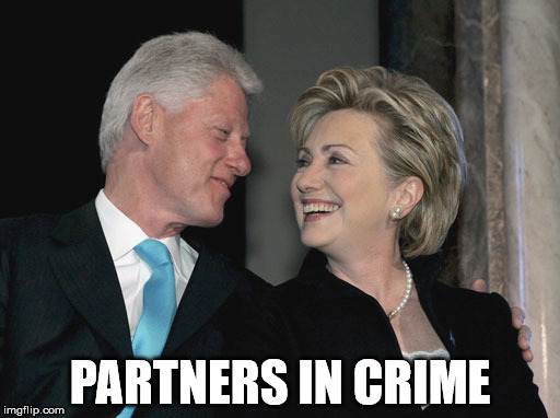 Partners in Crime | PARTNERS IN CRIME | image tagged in bill and hillary clinton,hillary clinton,democratic convention,screwing america,crooked hillary | made w/ Imgflip meme maker