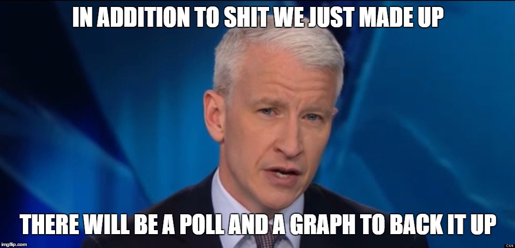 anderson cooper  | IN ADDITION TO SHIT WE JUST MADE UP; THERE WILL BE A POLL AND A GRAPH TO BACK IT UP | image tagged in anderson cooper | made w/ Imgflip meme maker