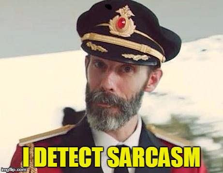 Captain Obvious | I DETECT SARCASM | image tagged in captain obvious | made w/ Imgflip meme maker