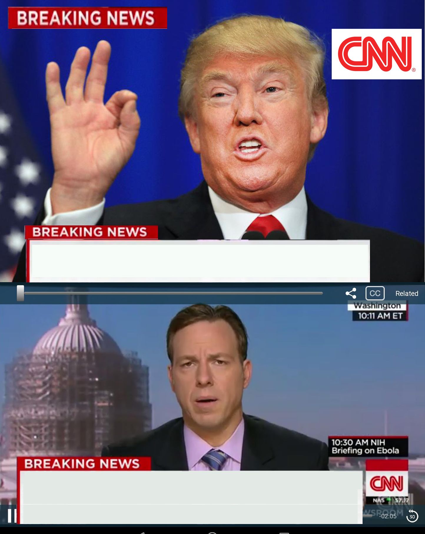 High Quality CNN Spins Trump News  Blank Meme Template
