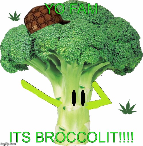 Broccolit | YO FAM; ITS BROCCOLIT!!!! | image tagged in broccolit,scumbag,memes,dank meme,dank,broccoli | made w/ Imgflip meme maker