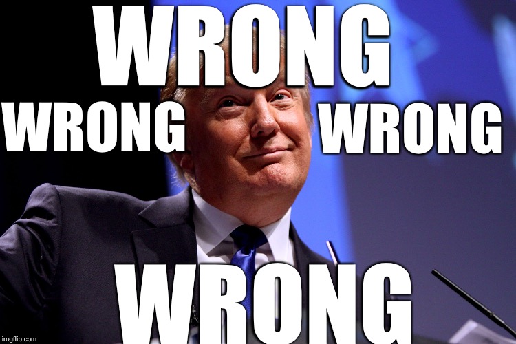 Trump all last night | WRONG; WRONG; WRONG; WRONG | image tagged in donald trump no2,memes | made w/ Imgflip meme maker