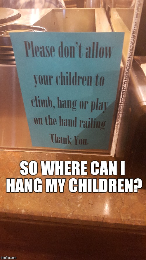 Just wondering. | SO WHERE CAN I HANG MY CHILDREN? | image tagged in children | made w/ Imgflip meme maker