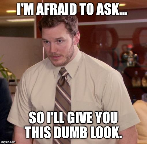 Afraid To Ask Andy | I'M AFRAID TO ASK... SO I'LL GIVE YOU THIS DUMB LOOK. | image tagged in memes,afraid to ask andy | made w/ Imgflip meme maker