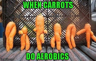Vegetables must keep healthy to keep us healthy!!! | WHEN CARROTS; DO AEROBICS | image tagged in carrot aerobics,memes,food,funny food,funny,carrots | made w/ Imgflip meme maker