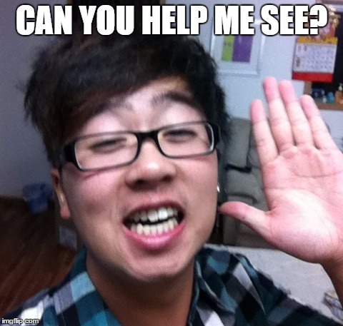 Chinky | CAN YOU HELP ME SEE? | image tagged in chinese master | made w/ Imgflip meme maker