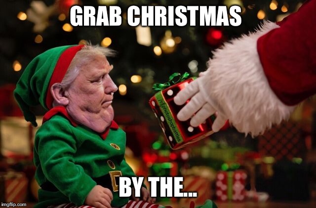 Grab Christmas by the... | GRAB CHRISTMAS; BY THE... | image tagged in christmas,trump | made w/ Imgflip meme maker
