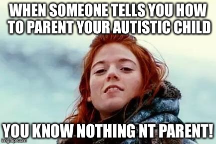 You know nothing | WHEN SOMEONE TELLS YOU HOW TO
PARENT YOUR AUTISTIC CHILD; YOU KNOW NOTHING NT PARENT! | image tagged in you know nothing | made w/ Imgflip meme maker