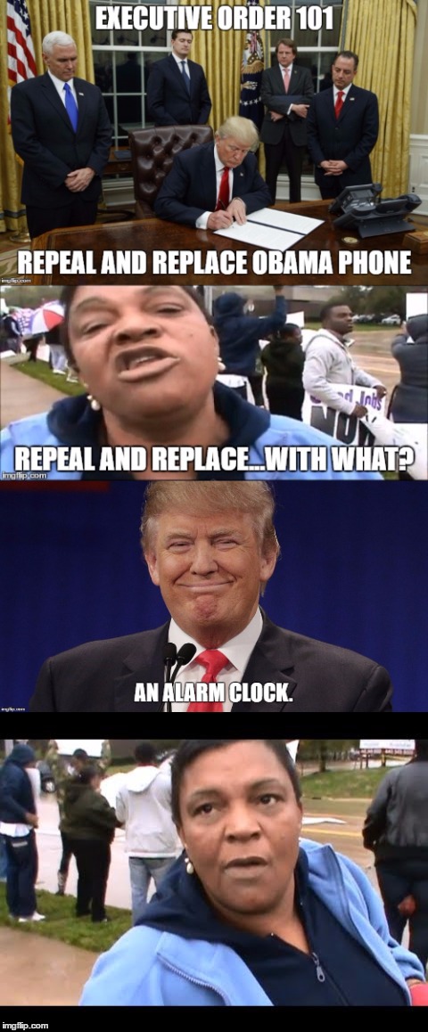 Repeal and Replace | image tagged in obama,phone,trump,trump executive orders,executive orders | made w/ Imgflip meme maker