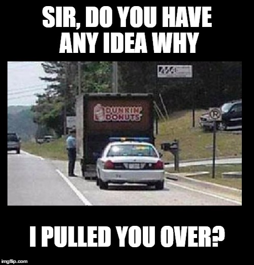 ROFL | SIR, DO YOU HAVE ANY IDEA WHY; I PULLED YOU OVER? | image tagged in memes,funny,cops and donuts,rofl,imgflip,puns | made w/ Imgflip meme maker