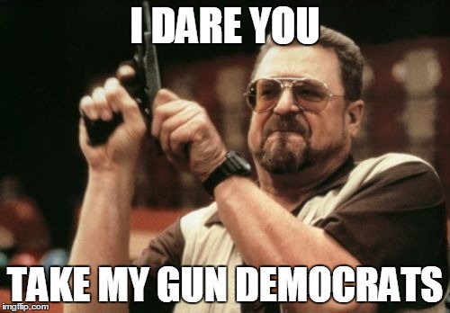 Am I The Only One Around Here Meme | I DARE YOU; TAKE MY GUN DEMOCRATS | image tagged in memes,am i the only one around here | made w/ Imgflip meme maker
