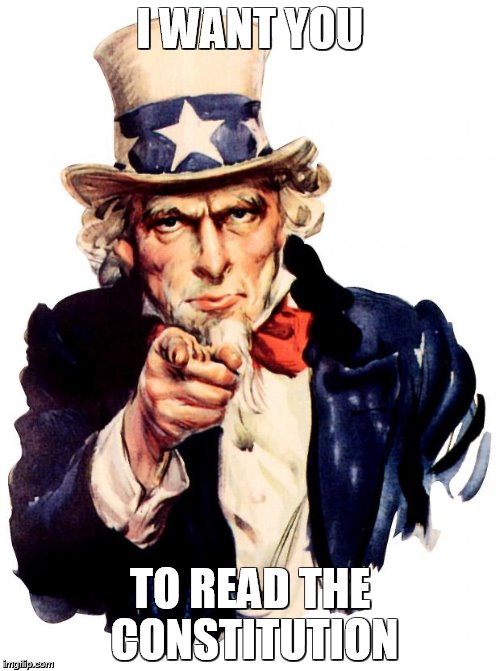 Uncle Sam | I WANT YOU; TO READ THE CONSTITUTION | image tagged in memes,uncle sam,political meme | made w/ Imgflip meme maker