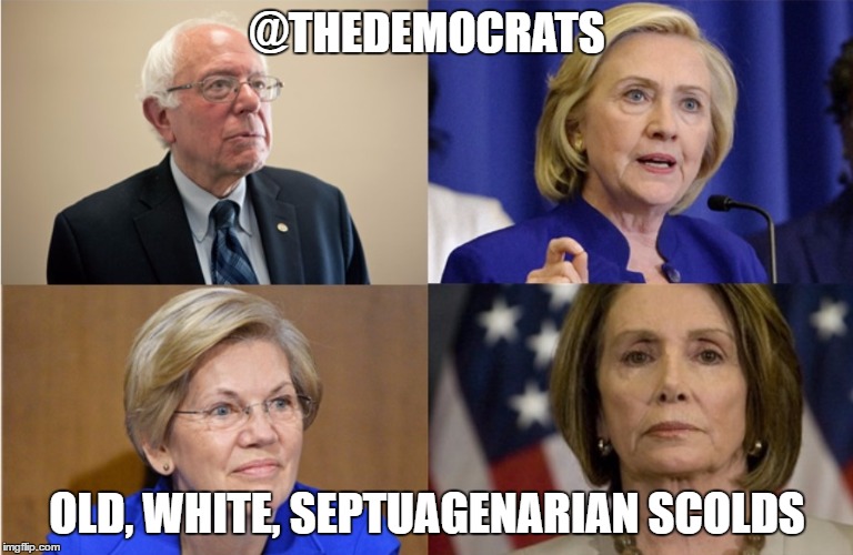 @THEDEMOCRATS; OLD, WHITE, SEPTUAGENARIAN SCOLDS | image tagged in old,white,democrats | made w/ Imgflip meme maker