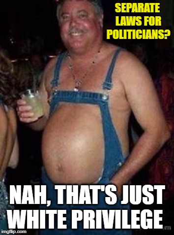 SEPARATE LAWS FOR POLITICIANS? NAH, THAT'S JUST WHITE PRIVILEGE | made w/ Imgflip meme maker
