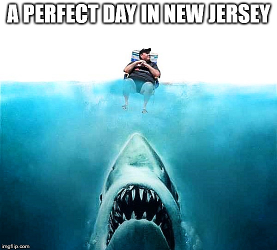 Chris Christie | A PERFECT DAY IN NEW JERSEY | image tagged in shark week,chris christie,jaws,asshole | made w/ Imgflip meme maker