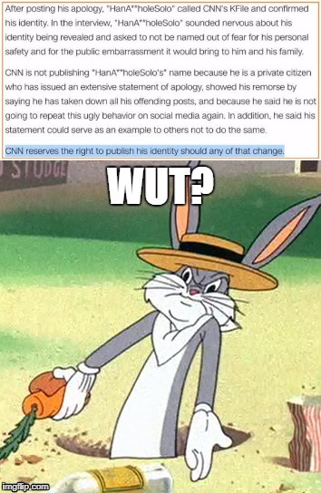 Bugs "Wut?" Bunny | image tagged in cnnblackmail,looneytunes,dankmemes | made w/ Imgflip meme maker