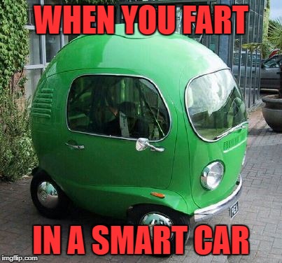 WHEN YOU FART; IN A SMART CAR | image tagged in smart car | made w/ Imgflip meme maker