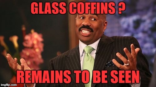 Steve Harvey | GLASS COFFINS ? REMAINS TO BE SEEN | image tagged in memes,steve harvey | made w/ Imgflip meme maker