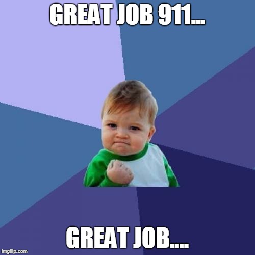 GREAT JOB 911... GREAT JOB.... | image tagged in memes,success kid | made w/ Imgflip meme maker