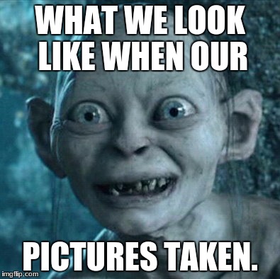 Gollum Meme | WHAT WE LOOK LIKE WHEN OUR; PICTURES TAKEN. | image tagged in memes,gollum | made w/ Imgflip meme maker