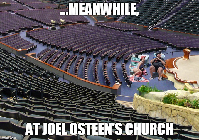 Chris Christie at Joel Osteen's Church | ...MEANWHILE, AT JOEL OSTEEN'S CHURCH | image tagged in chris christie,joel osteen,church,televangelist,memes,funny memes | made w/ Imgflip meme maker
