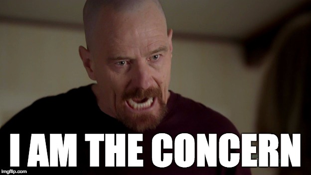 Stop, fren. Ur doin me a concern | I AM THE CONCERN | image tagged in walter white,breaking bad,concern,i am the,danger | made w/ Imgflip meme maker