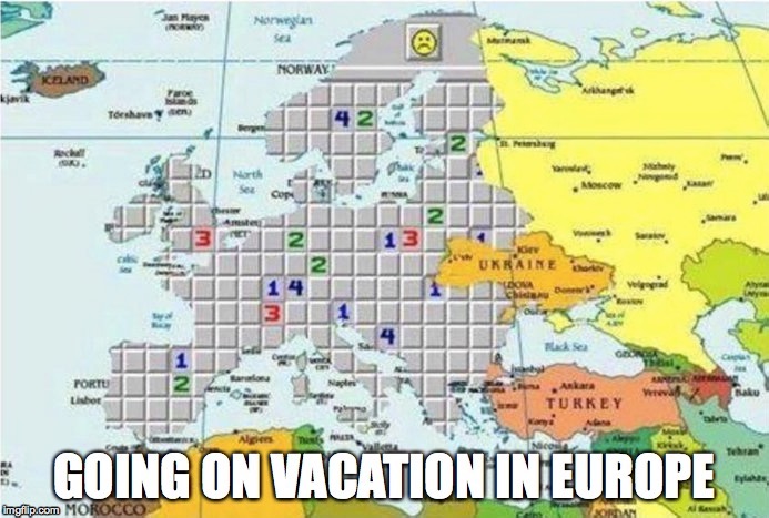 L | image tagged in vacation,europe,terrorism,minesweeper | made w/ Imgflip meme maker