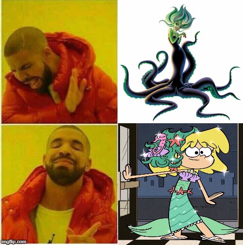 Mermaid Lori for the win!  | image tagged in drake hotline approves,the loud house,the little mermaid,nickelodeon,disney | made w/ Imgflip meme maker
