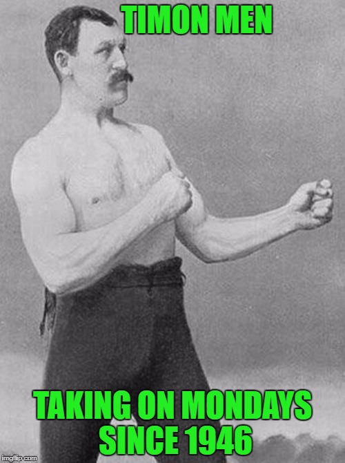 boxer | TIMON MEN; TAKING ON MONDAYS SINCE 1946 | image tagged in boxer | made w/ Imgflip meme maker