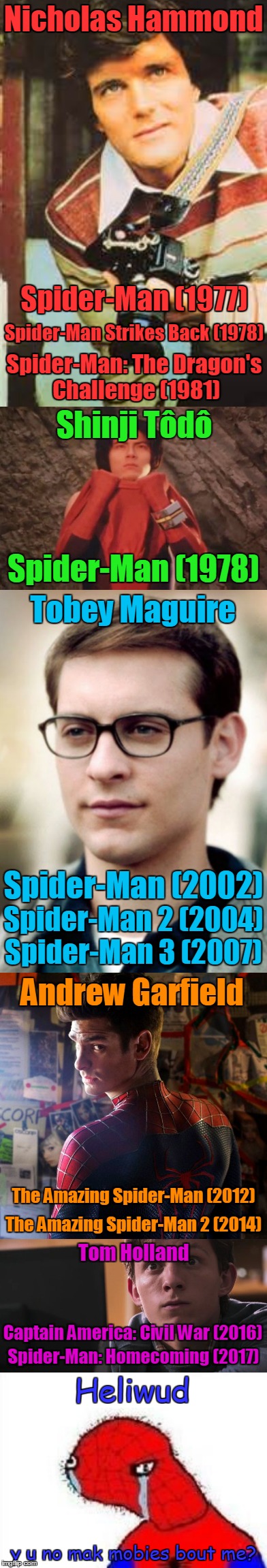 Spoderman Wants Hollywood to Make a Movie About His Life | Nicholas Hammond; Spider-Man (1977); Spider-Man Strikes Back (1978); Spider-Man: The Dragon's Challenge (1981) | image tagged in memes,movies,spider-man,the amazing spider-man,spoderman,expectations vs reality | made w/ Imgflip meme maker