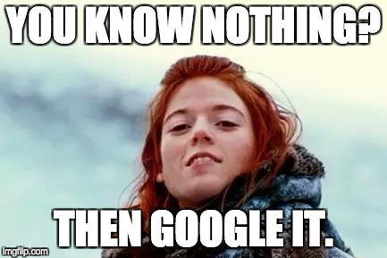 You know nothing | YOU KNOW NOTHING? THEN GOOGLE IT. | image tagged in you know nothing | made w/ Imgflip meme maker