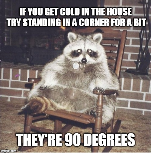 Winter sucks | IF YOU GET COLD IN THE HOUSE TRY STANDING IN A CORNER FOR A BIT; THEY'RE 90 DEGREES | image tagged in cold weather,winter,winter is here | made w/ Imgflip meme maker