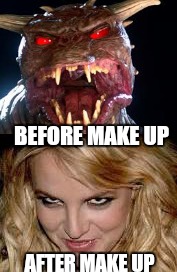 There is no Britany,  only zuul | BEFORE MAKE UP; AFTER MAKE UP | image tagged in memes,leave britney alone,ghostbusters,zuul,funny,celebrities | made w/ Imgflip meme maker