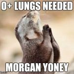 Lord please give me strength | O+ LUNGS NEEDED; MORGAN YONEY | image tagged in lord please give me strength | made w/ Imgflip meme maker