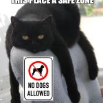Draped Cat Be Like | NOW THAT I'VE DESIGNATED THIS PLACE A SAFE ZONE; I CAN FINALLY RELAX | image tagged in black cat draped on chair,draped cat,designated safe zone,i can relax,memes,funny | made w/ Imgflip meme maker