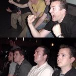 reaction guys | WHEN YOU CHANNEL SURF ONTO AN AMAZING CONCERT; WHEN YOU FIND OUT IT'S PLEDGE WEEK ON PBS | image tagged in reaction guys | made w/ Imgflip meme maker