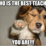 You Da Man! | WHO IS THE BEST TEACHER; YOU ARE!!! | image tagged in you da man | made w/ Imgflip meme maker