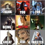 Not you | YOU; FOR; THANK; NOT YOU; BEING; A; JEDI; MASTER; GREAT | image tagged in not you | made w/ Imgflip meme maker