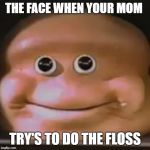The Almighty Loaf | THE FACE WHEN YOUR MOM; TRY'S TO DO THE FLOSS | image tagged in the almighty loaf | made w/ Imgflip meme maker