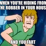 <><><><> | WHEN YOU'RE HIDING FROM THE ROBBER IN YOUR HOUSE; AND YOU FART | image tagged in shaggy meme,shaggy,memes,funny memes,stop reading the tags,or you will perish by the hands of shrek | made w/ Imgflip meme maker