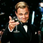 Leo Decaprio Toasting Cheers Salute with a Glass of Champagne 4K template