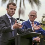 French President Macron Speaks w Aussie PM Malcom Turnbull meme