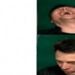 Elon musk serious and laughing template