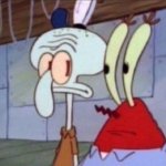 Squidward And Mr. Krabs Look At Each Other template