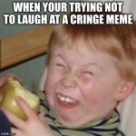 Cringe Meme | WHEN YOUR TRYING NOT TO LAUGH AT A CRINGE MEME | image tagged in haha ur so funny | made w/ Imgflip meme maker