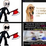 What a cute dog fa- WAIT W H A T ? ! | image tagged in fnf eteled going ballistic | made w/ Imgflip meme maker