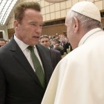 Arnold Schwarzenenegger meets the Pope 001 template